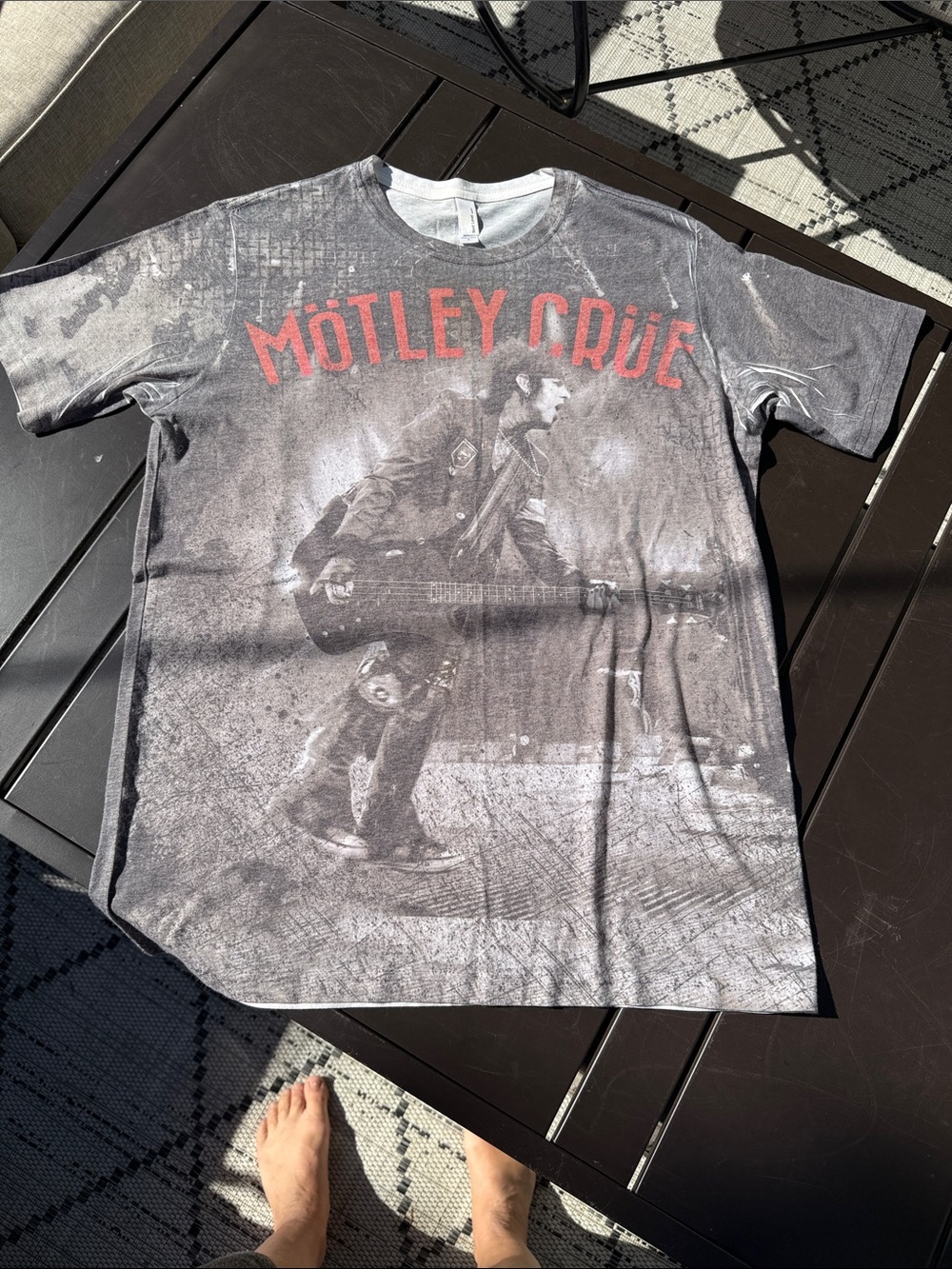 Motley Crue Nikki Six all good things must come to a end Grey Band Tee L NWOT